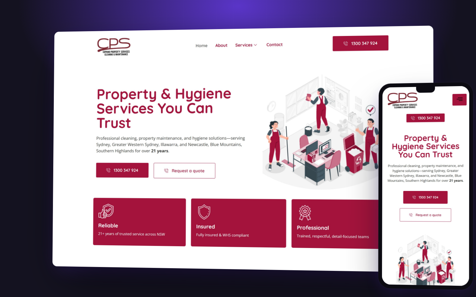 Copano Property Services website preview