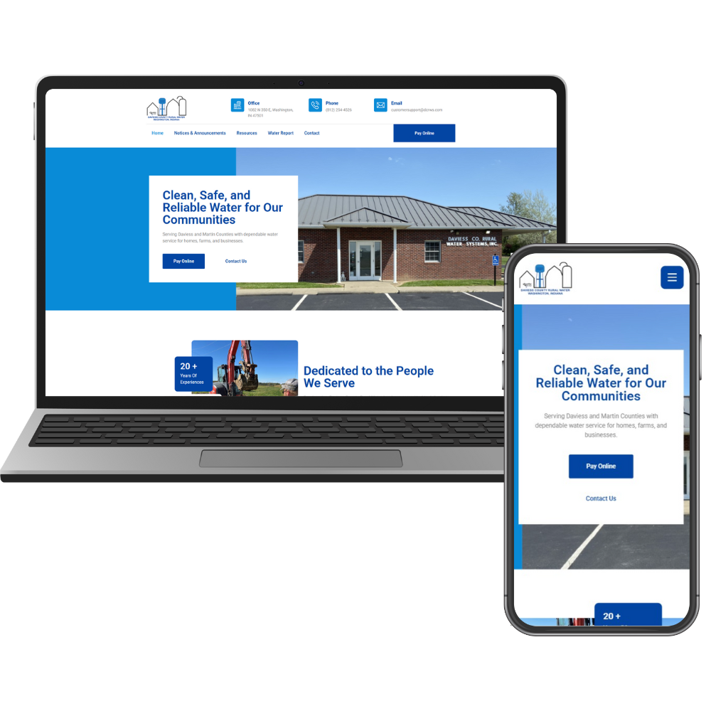 Screenshot of the Daviess County Rural Water website