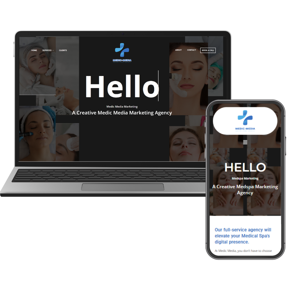 Medic Media website shown on desktop and mobile