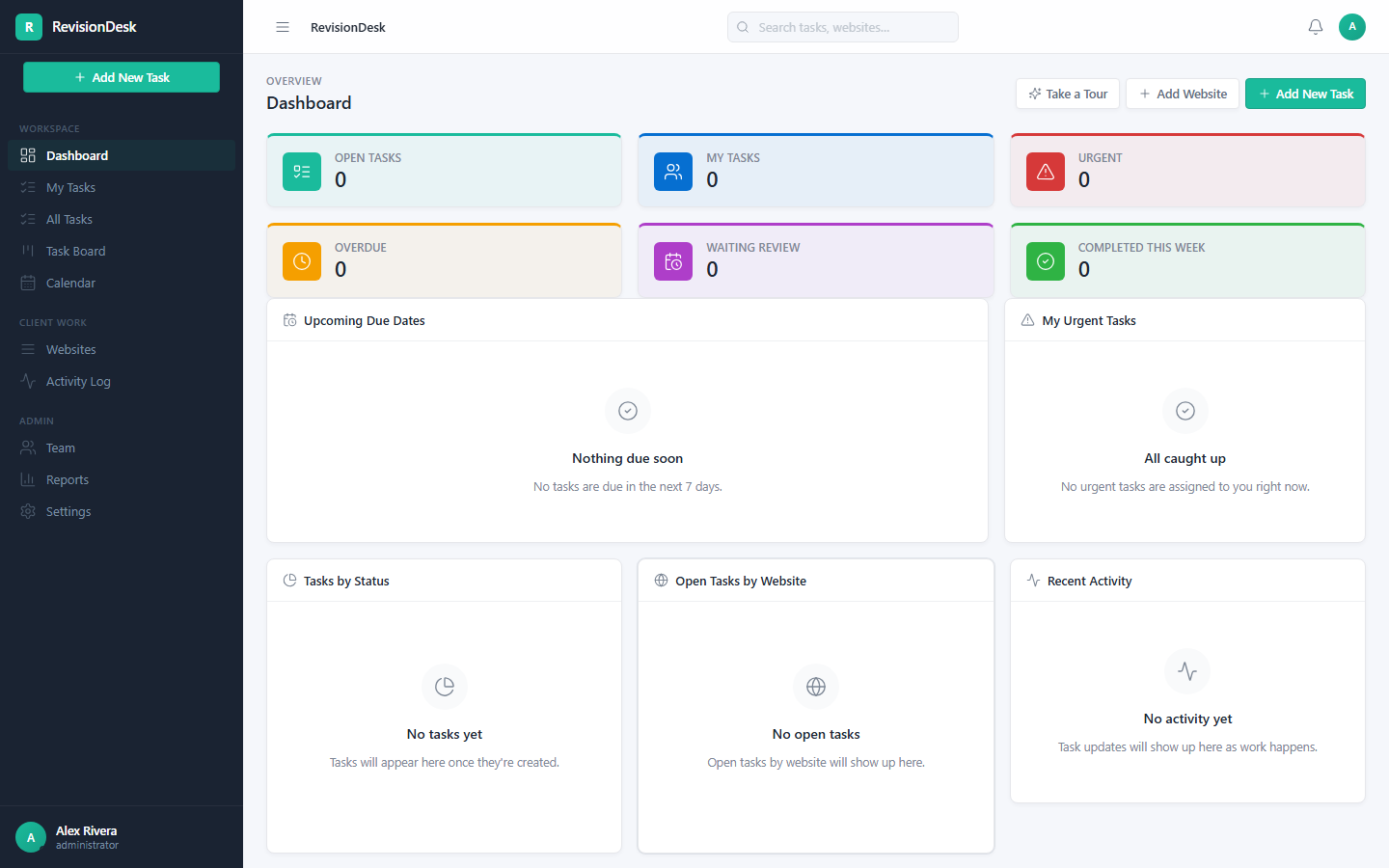 RevisionDesk dashboard screenshot